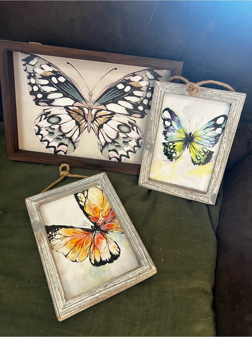 Hobby Lobby Butterfly Wall Art Trio - Yellow, Green, Orange, Blue, Black